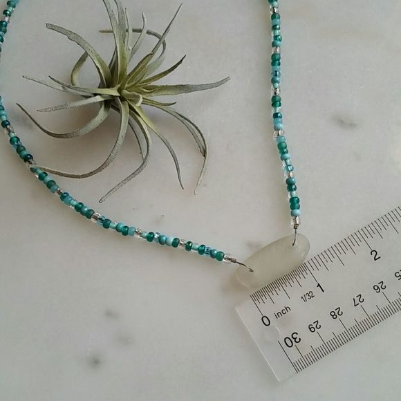 Beach Glass Necklace, Sea glass, Handcrafted by Rust Belt Raised, Turquoise - Picture 10 of 16